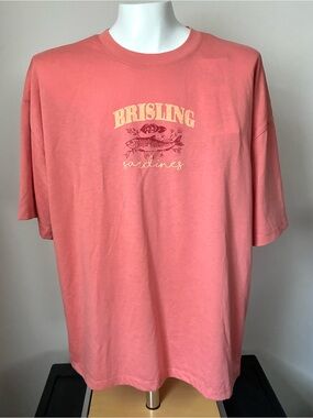 Vinyl Threads Sardines Graphic Tee - Coral Pink Size Small